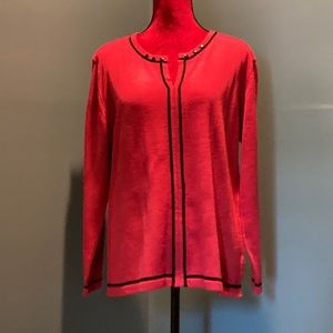 Beautiful Pink Sweater with Black Trim Size XXXL